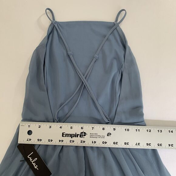 NWT Lulus Dress Mythical Kind of Love Maxi Blue Halter Wedding Guest Bridesmaid - Picture 10 of 12